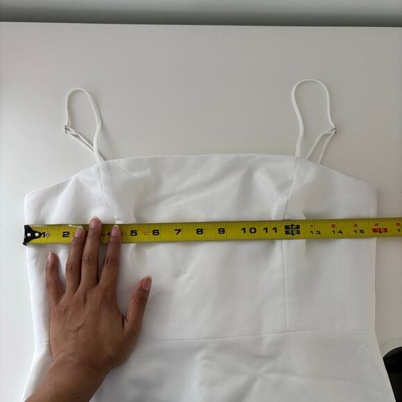 PARK & FIFTH Singer Midi Dress Size Medium Ruffle Hem White Wedding Bachelorette - Picture 7 of 12